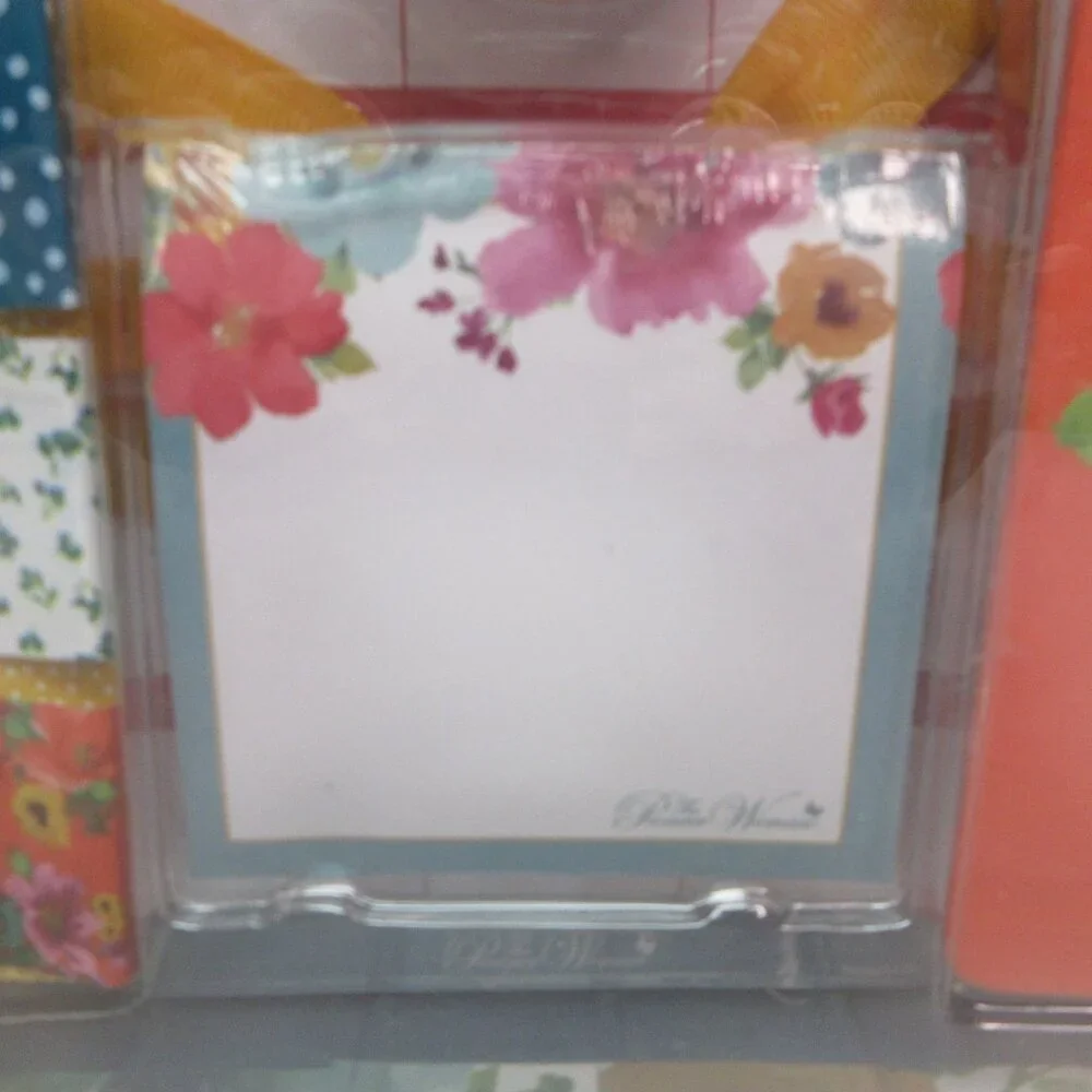 Pioneer Woman Breezy Blossom Menu Planner Clips Memo Pad Washi Tape Pen 12pc Set